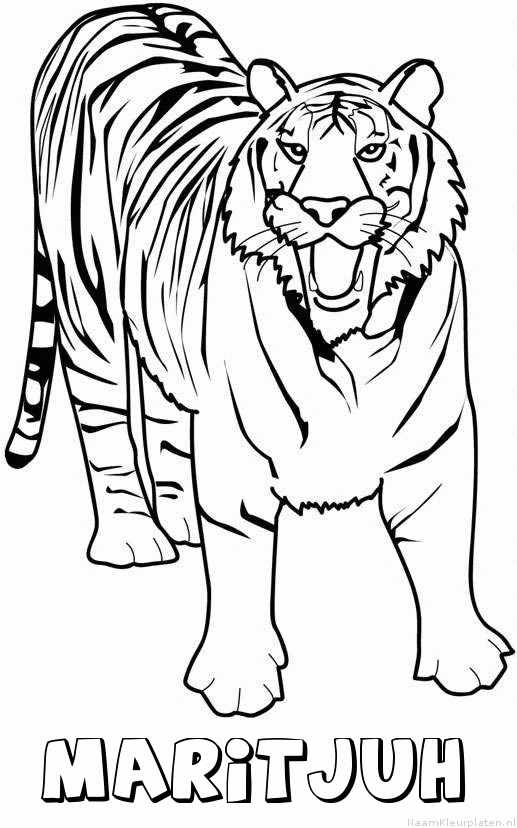 Maritjuh tijger 2 kleurplaat