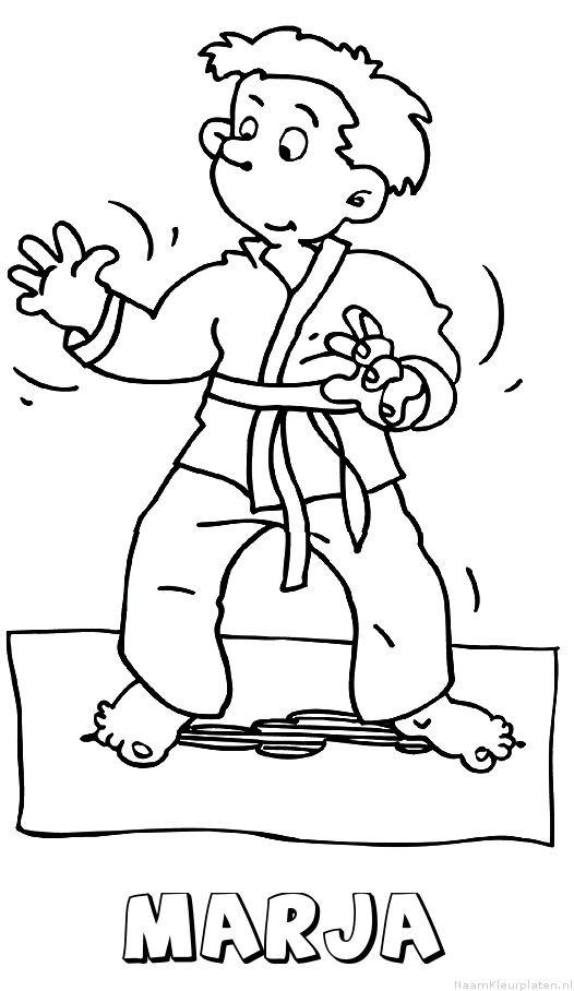 Marja judo kleurplaat