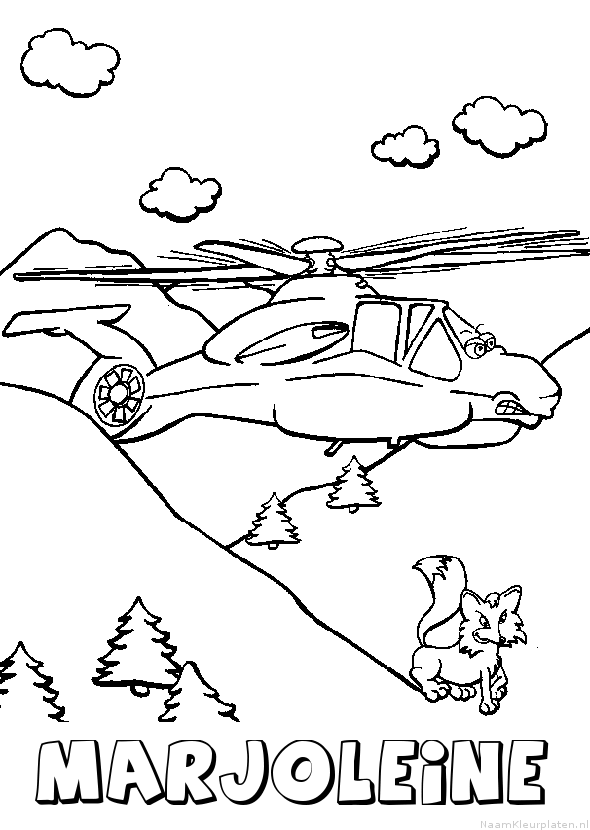 Marjoleine helikopter kleurplaat
