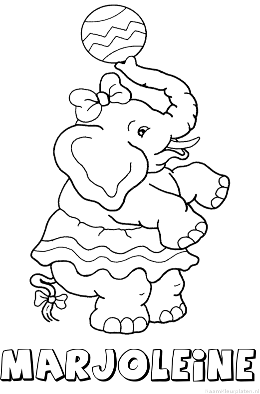 Marjoleine olifant kleurplaat