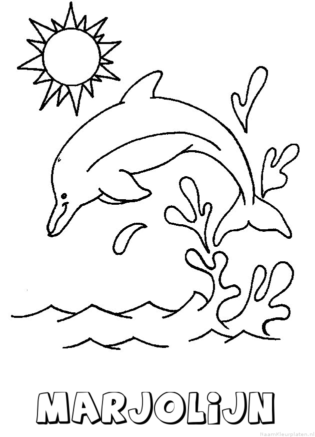 Marjolijn dolfijn kleurplaat