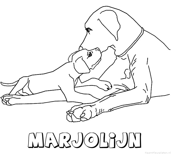 Marjolijn hond puppy kleurplaat