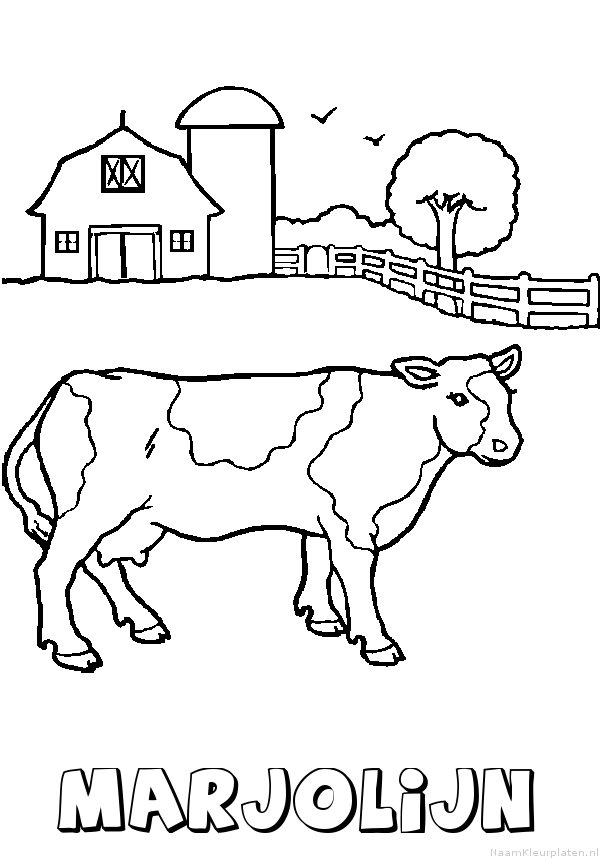 Marjolijn koe kleurplaat