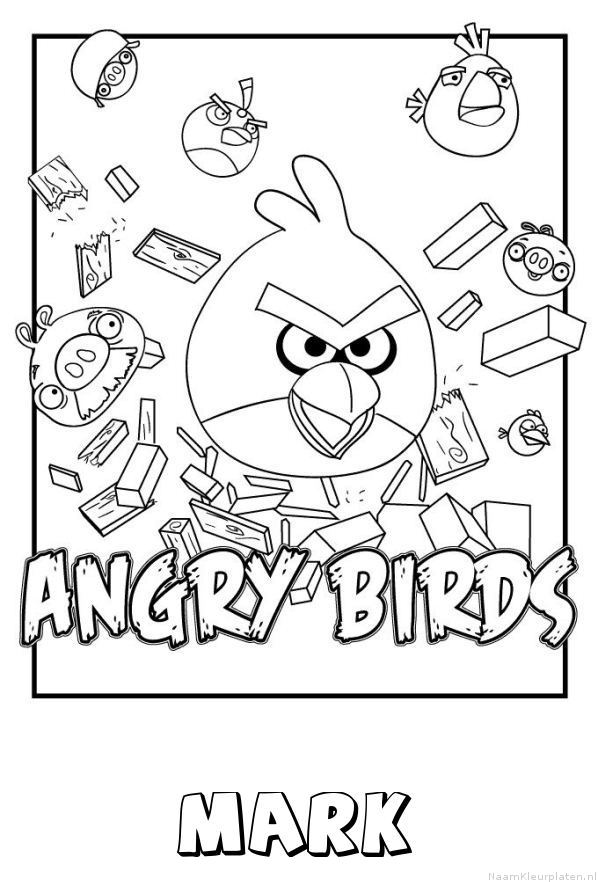 Mark angry birds kleurplaat