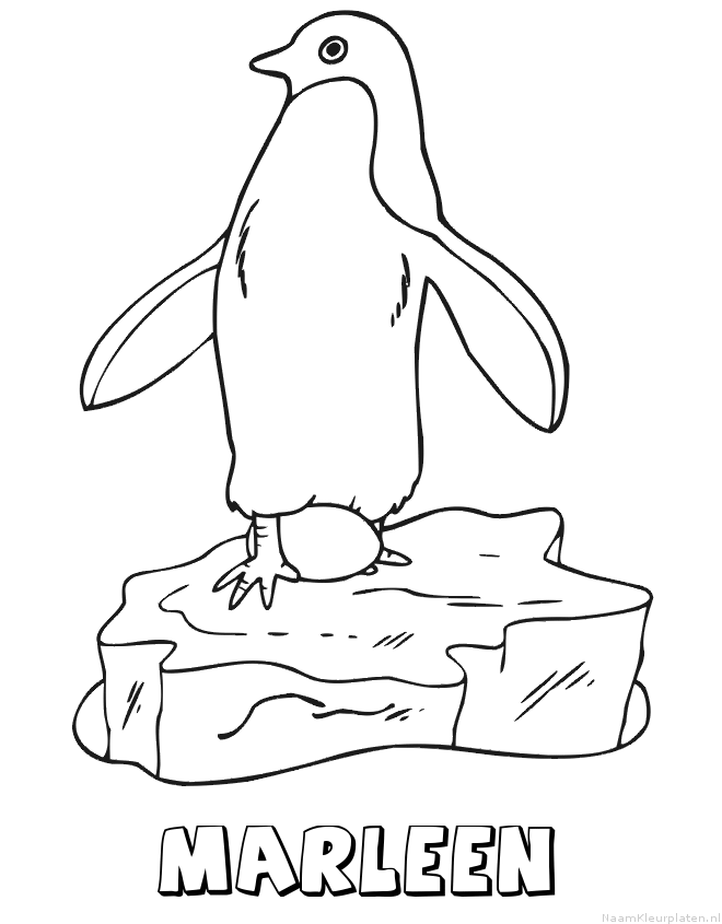 Marleen pinguin kleurplaat