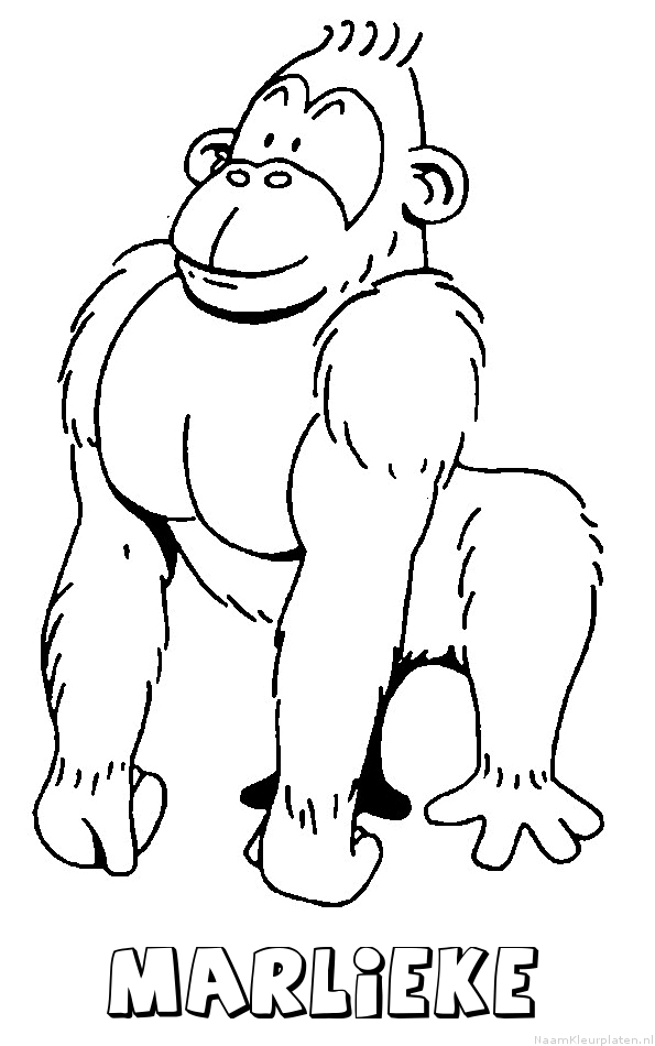 Marlieke aap gorilla kleurplaat