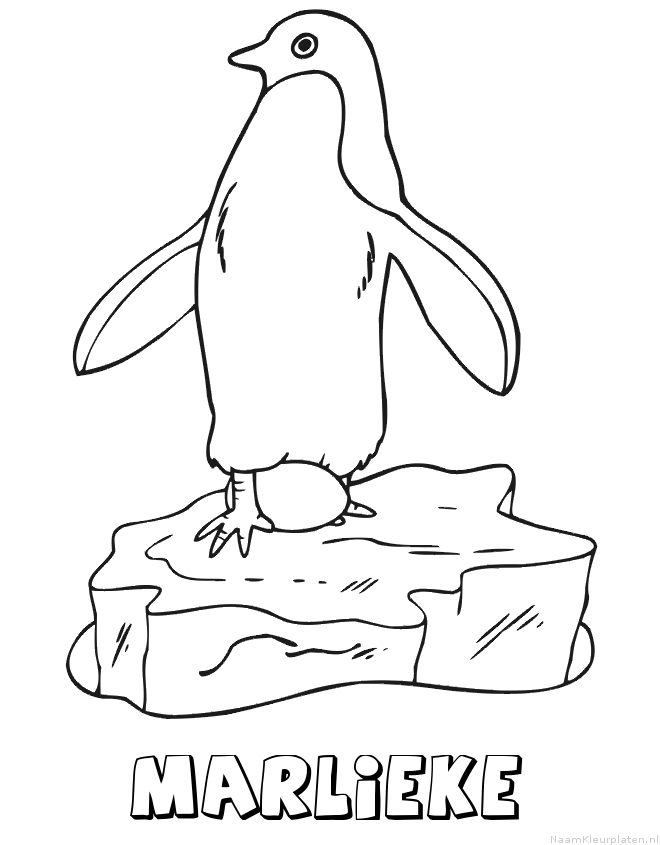 Marlieke pinguin kleurplaat