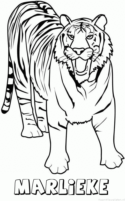 Marlieke tijger 2 kleurplaat
