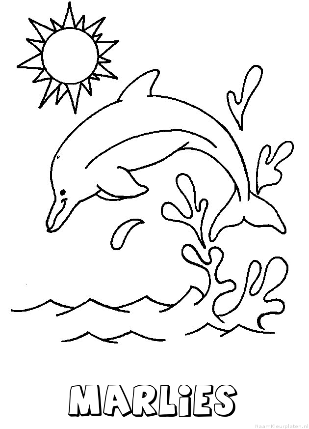 Marlies dolfijn kleurplaat