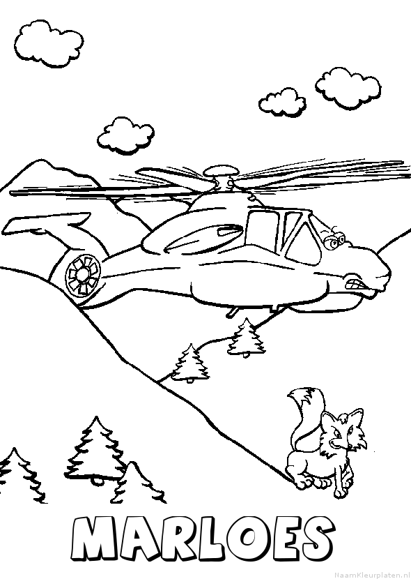 Marloes helikopter kleurplaat