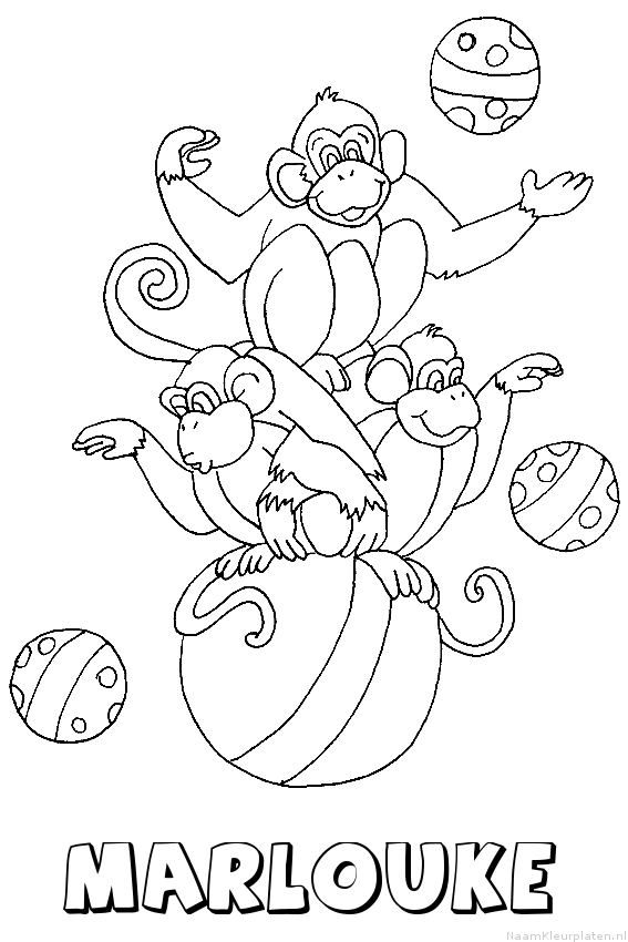 Marlouke apen circus kleurplaat