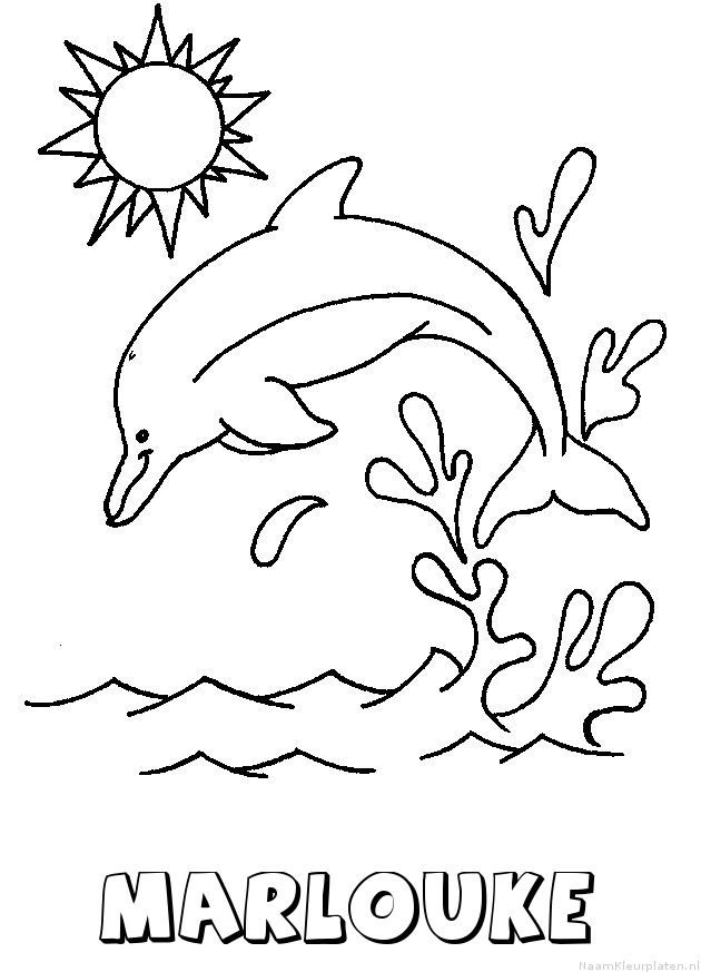 Marlouke dolfijn kleurplaat