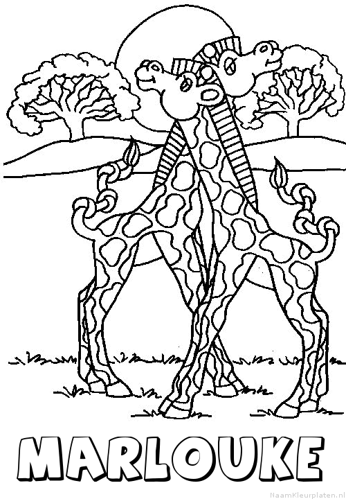 Marlouke giraffe koppel kleurplaat