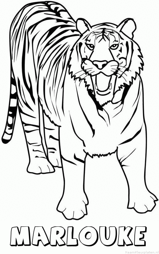 Marlouke tijger 2 kleurplaat
