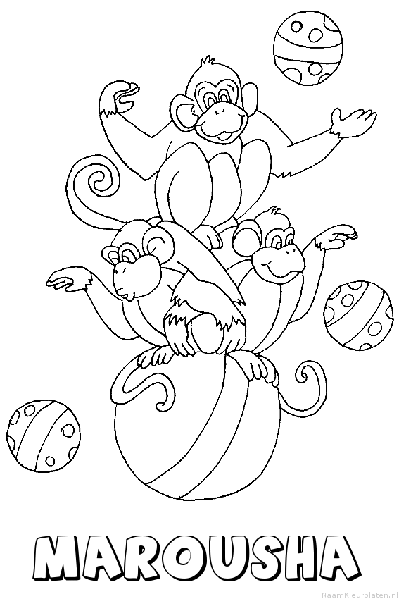 Marousha apen circus kleurplaat