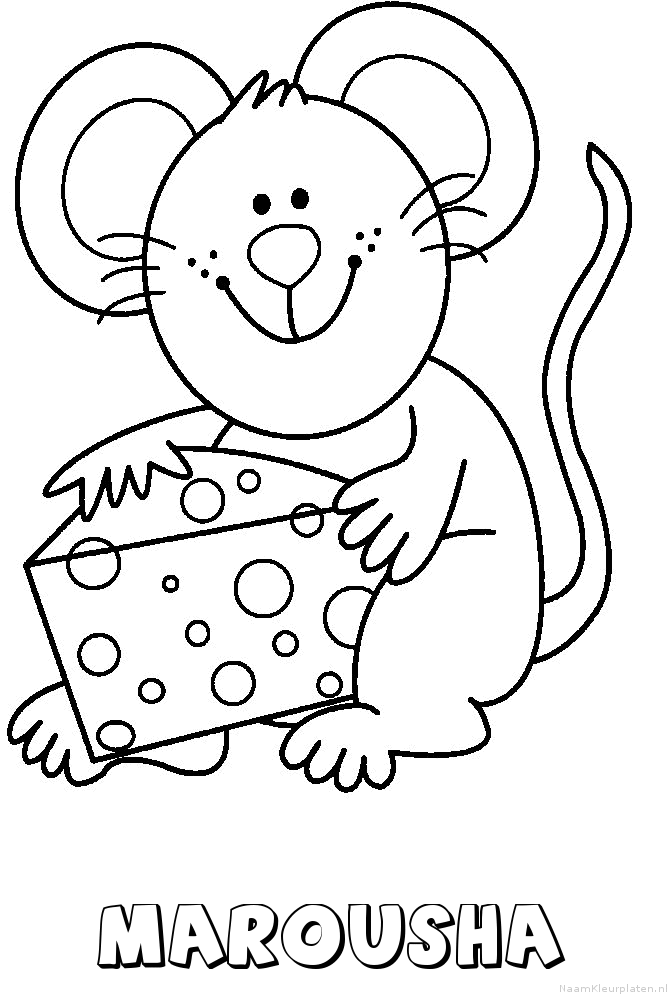Marousha muis kaas kleurplaat