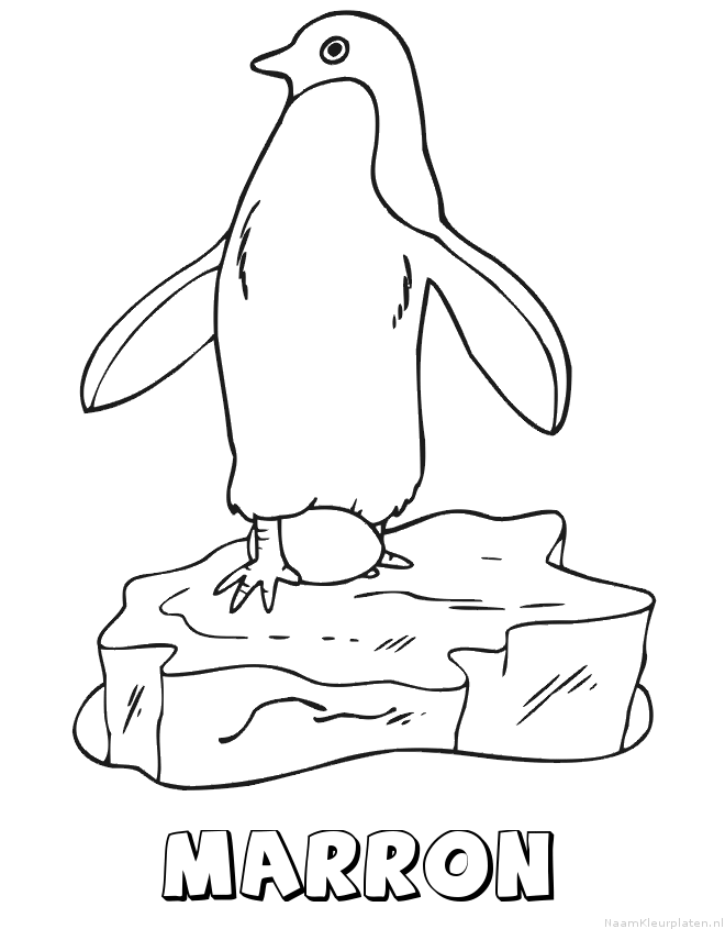 Marron pinguin kleurplaat