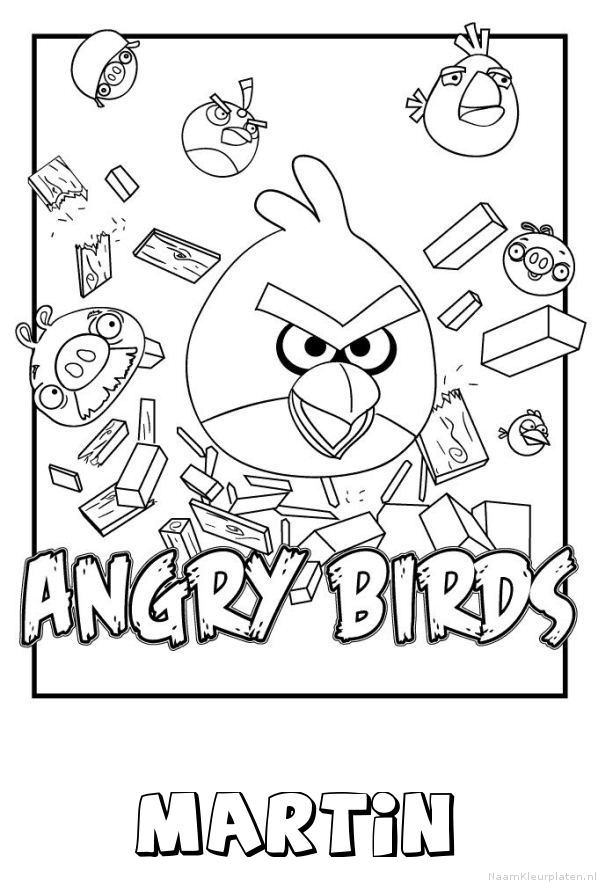 Martin angry birds kleurplaat