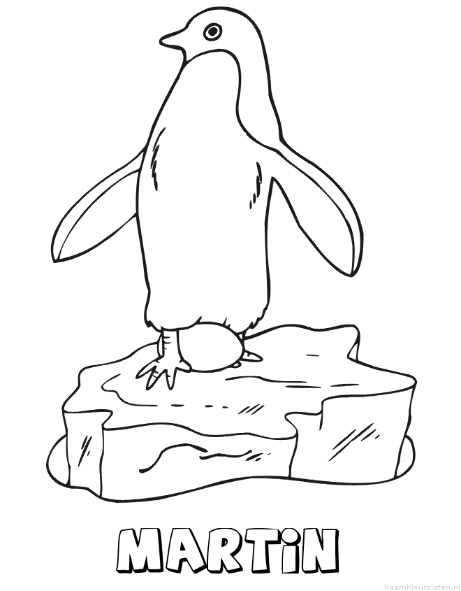Martin pinguin kleurplaat