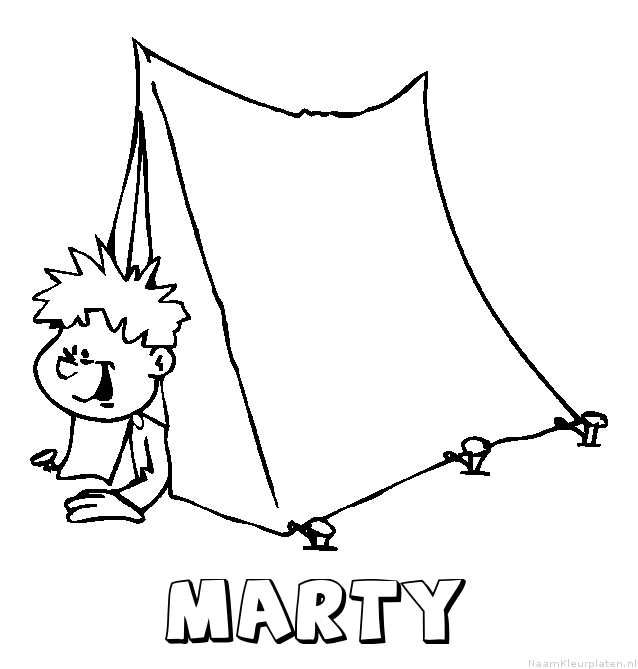 Marty kamperen kleurplaat