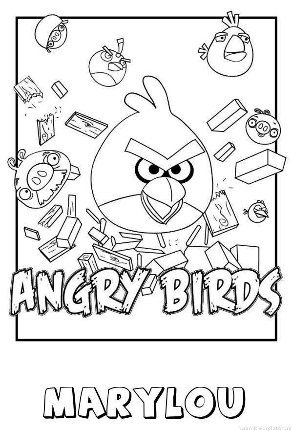 Marylou angry birds kleurplaat