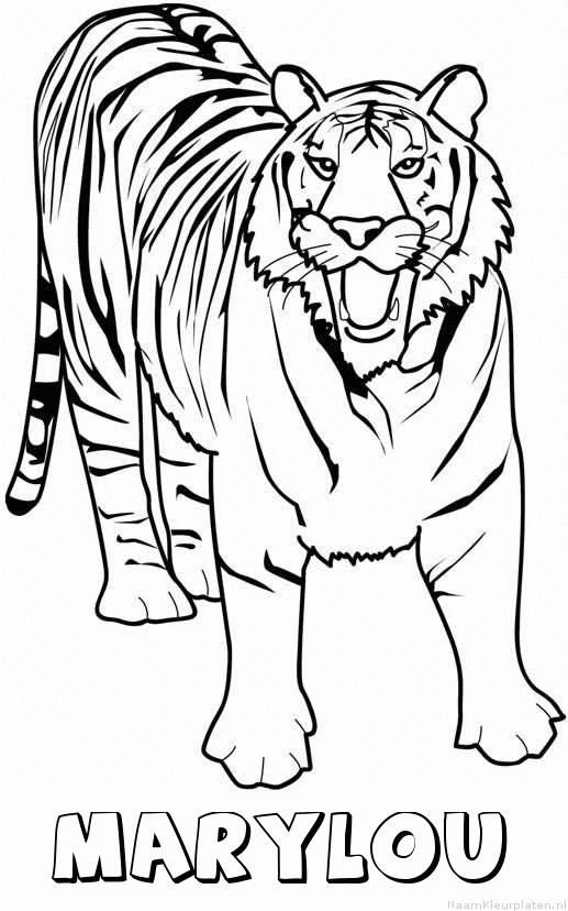 Marylou tijger 2 kleurplaat