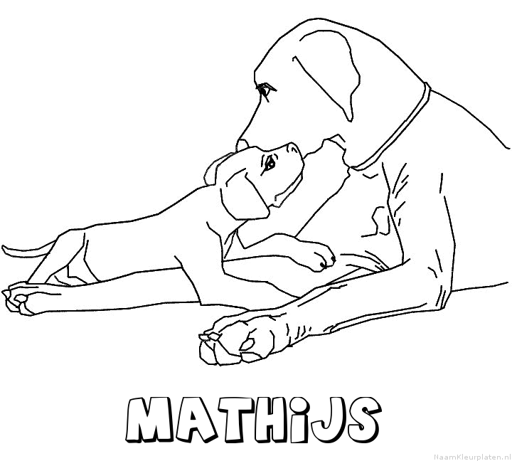Mathijs hond puppy kleurplaat