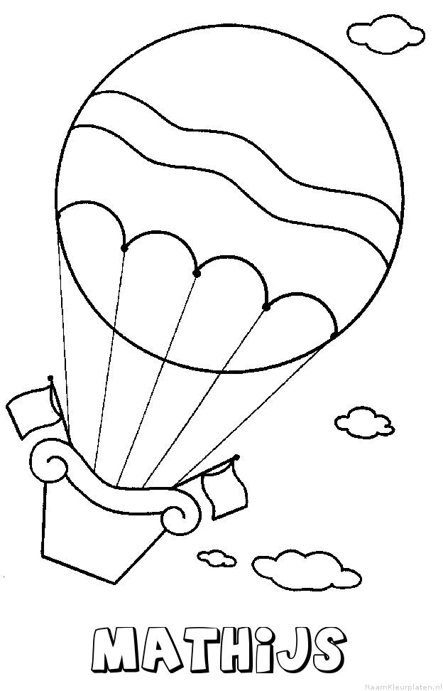 Mathijs luchtballon kleurplaat