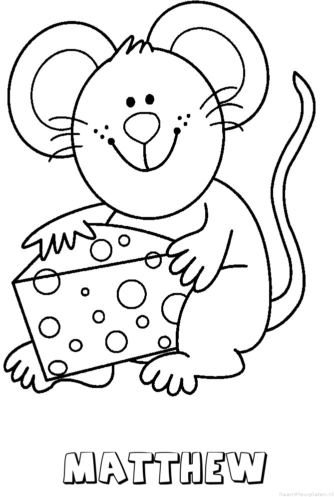 Matthew muis kaas kleurplaat