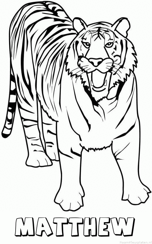 Matthew tijger 2 kleurplaat