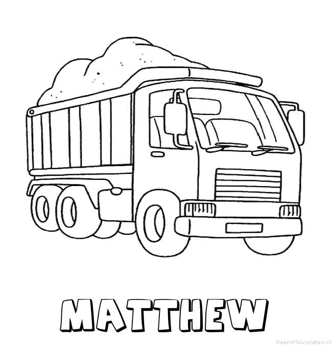 Matthew vrachtwagen kleurplaat
