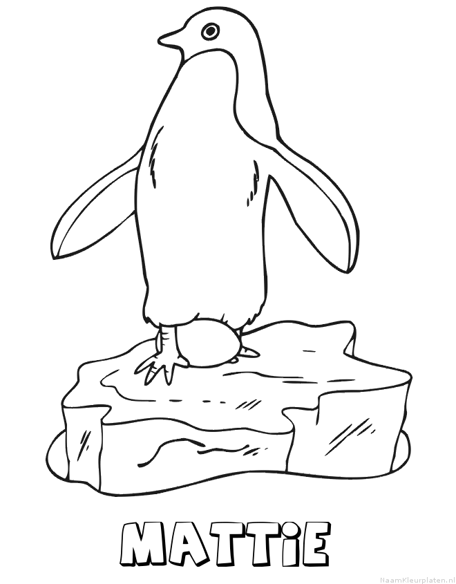 Mattie pinguin kleurplaat