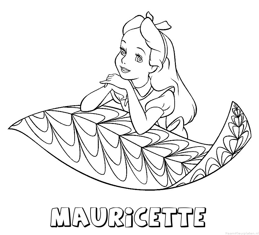 Mauricette alice in wonderland kleurplaat