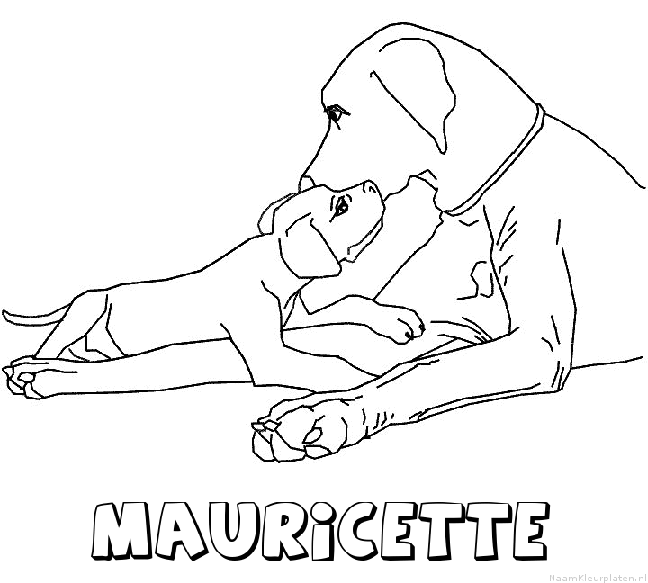 Mauricette hond puppy kleurplaat