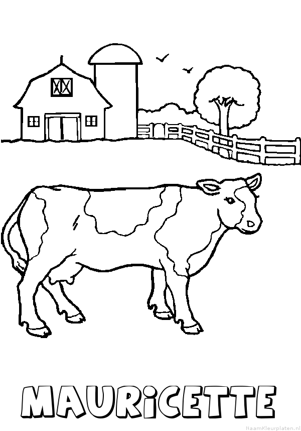 Mauricette koe kleurplaat