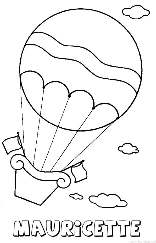 Mauricette luchtballon kleurplaat