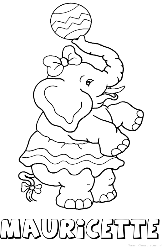Mauricette olifant kleurplaat