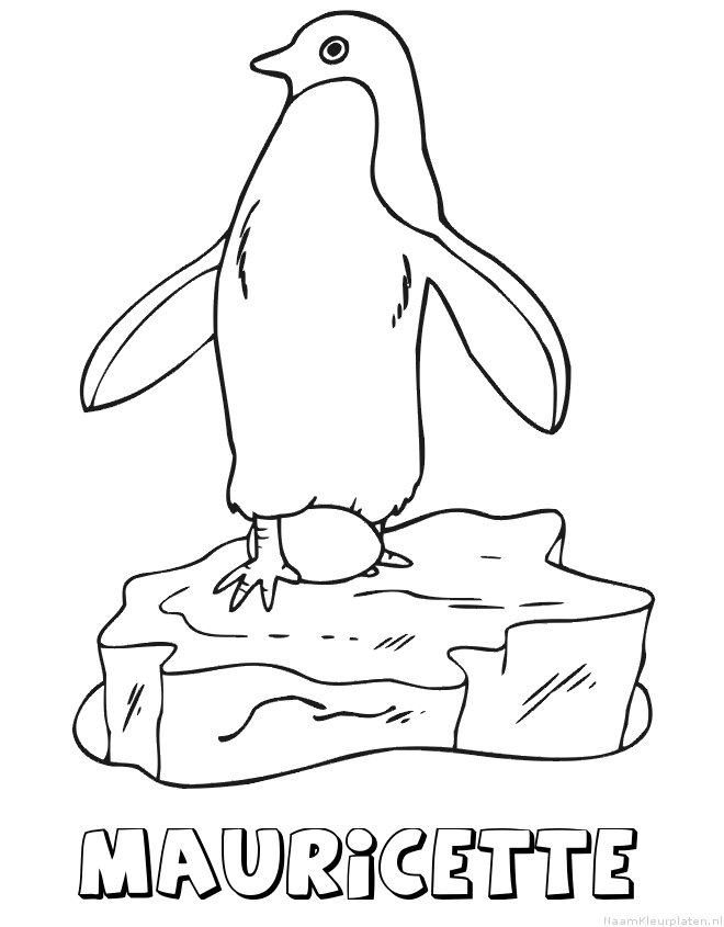Mauricette pinguin kleurplaat