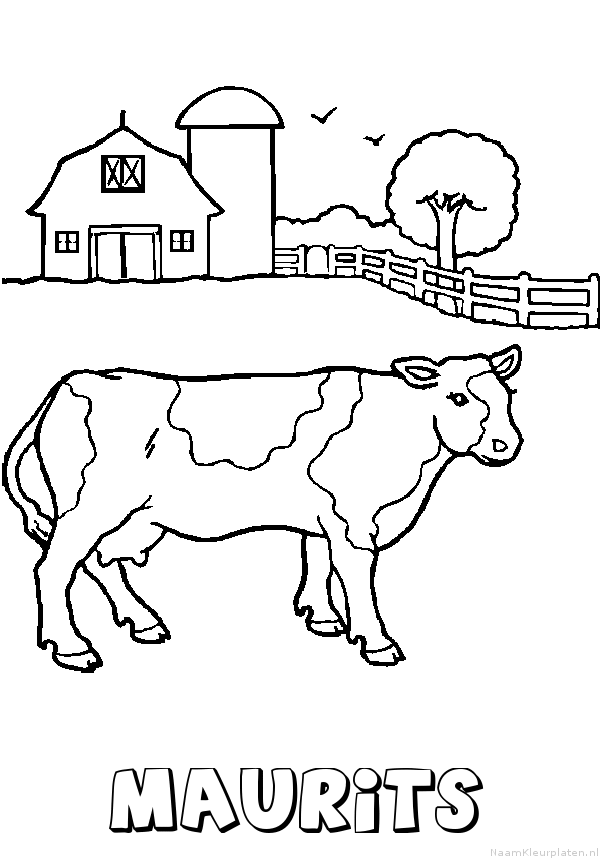 Maurits koe kleurplaat