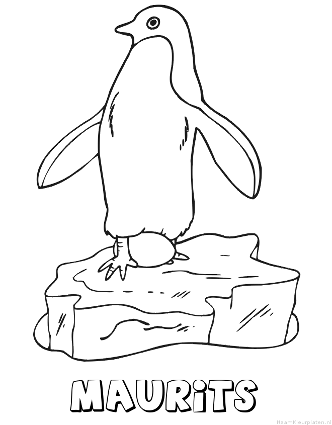 Maurits pinguin kleurplaat