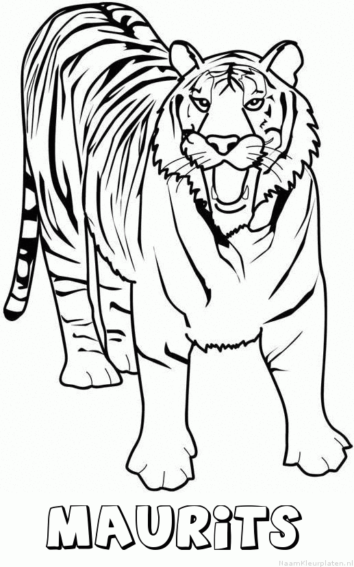 Maurits tijger 2 kleurplaat