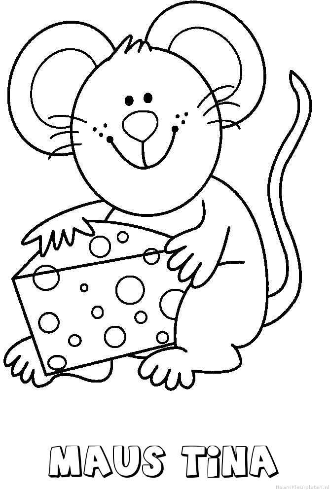 Maus tina muis kaas kleurplaat