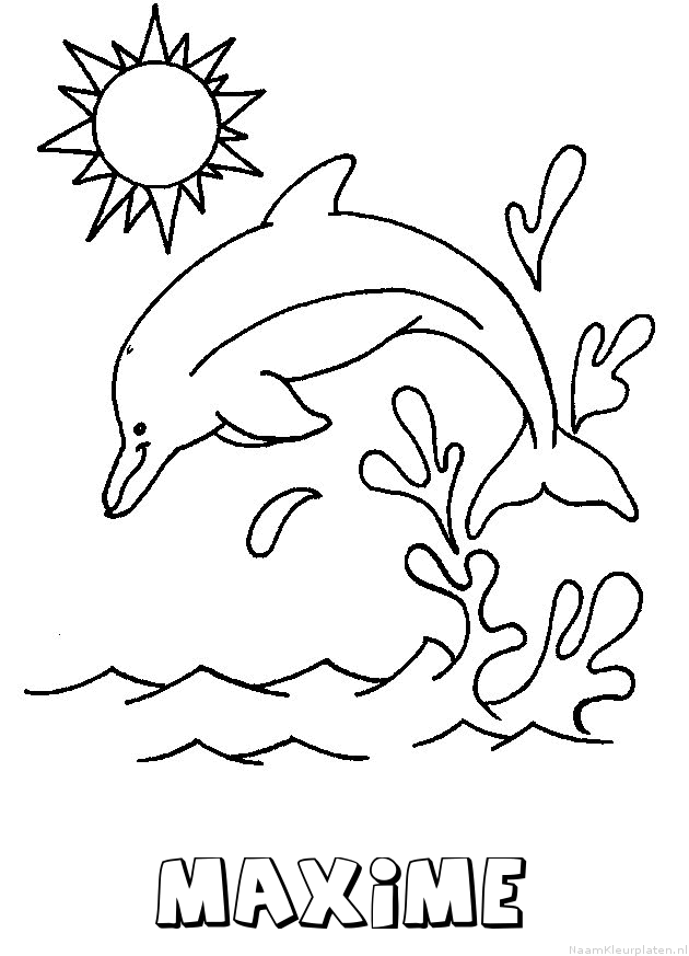 Maxime dolfijn kleurplaat