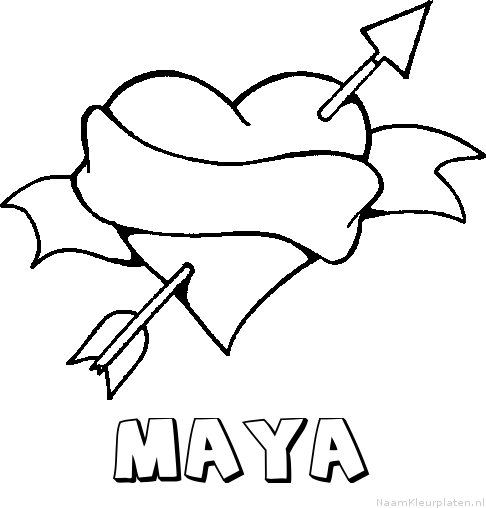 Maya liefde kleurplaat