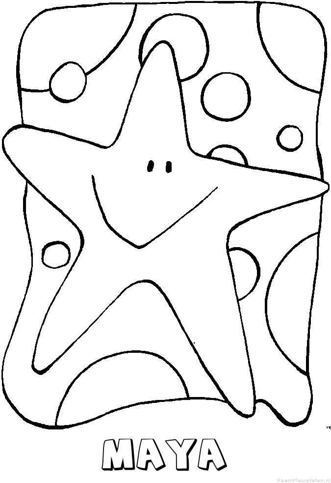 Maya ster kleurplaat