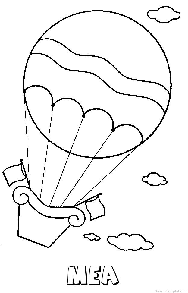 Mea luchtballon kleurplaat