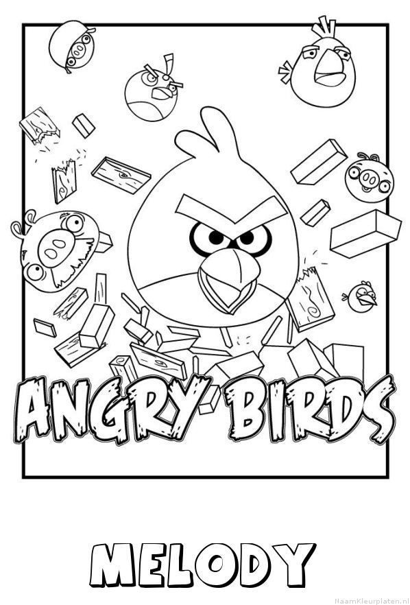 Melody angry birds kleurplaat