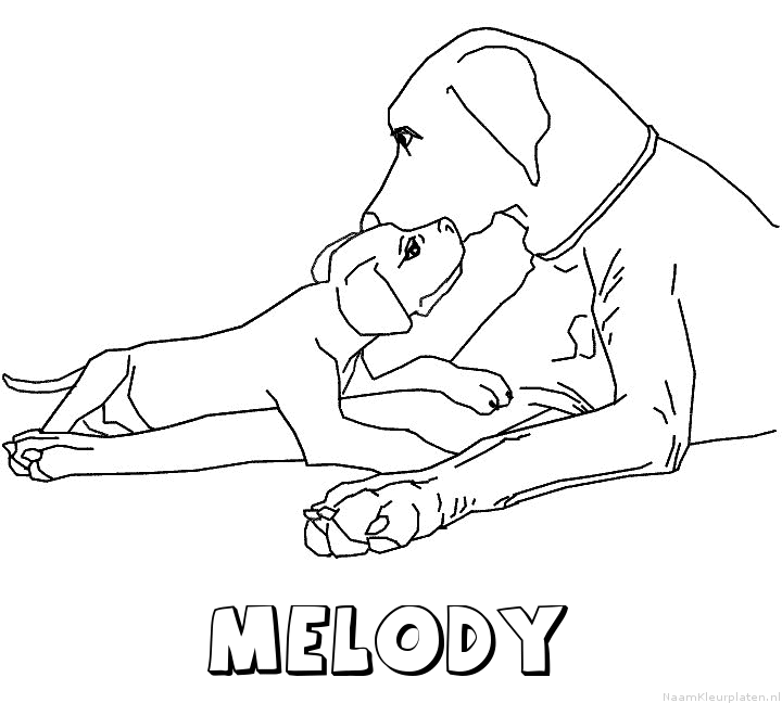 Melody hond puppy kleurplaat