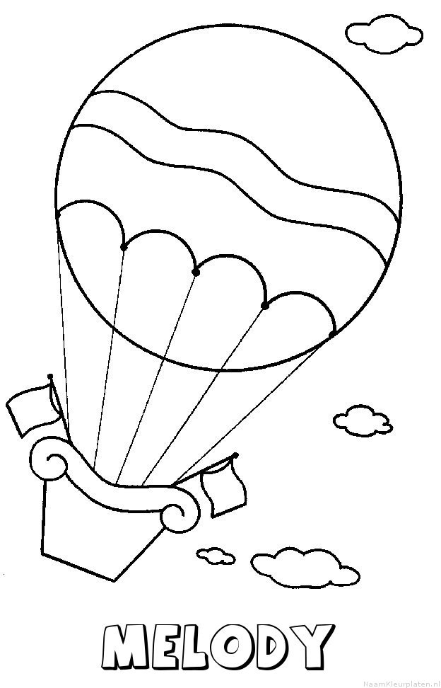 Melody luchtballon kleurplaat