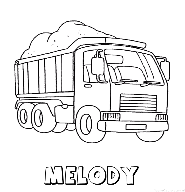 Melody vrachtwagen kleurplaat